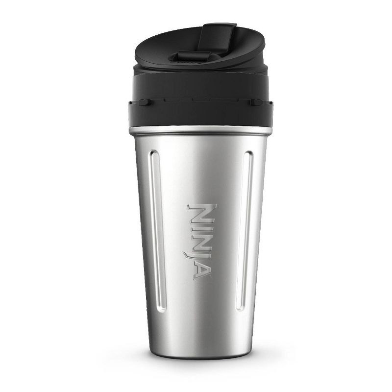 Nutri Ninja 24oz Stainless & Cup Lid w/100 Recipe Cookbook for Auto IQ Blenders