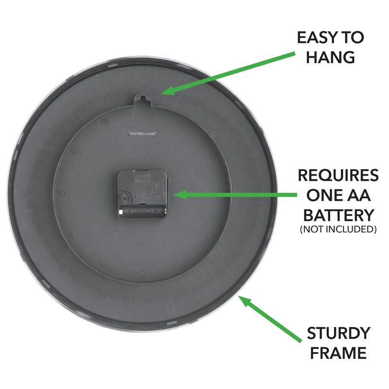 mDesign Modern Wall Clock for the Office, Bedroom, Kitchen - Marble