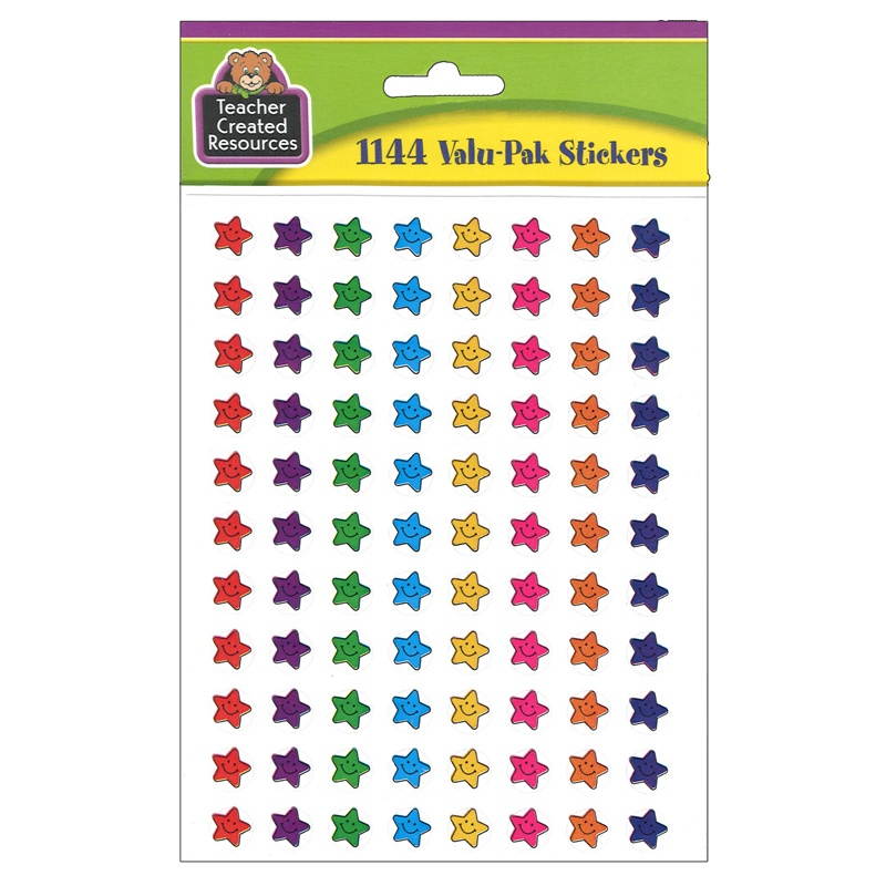 Teacher Created Resources TCR5141 Smiley Stars Mini Stickers Valu Pk