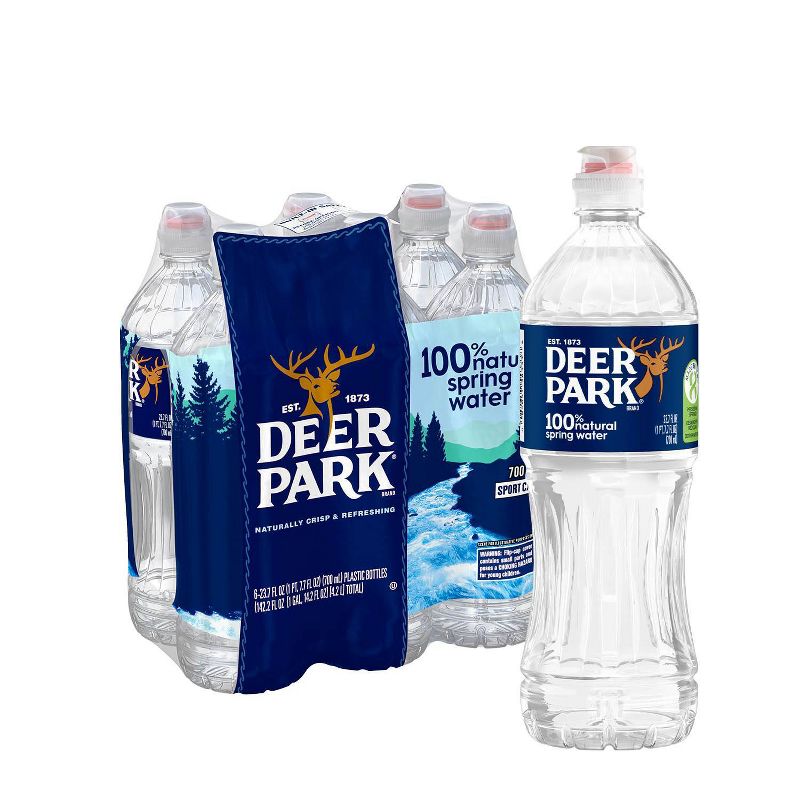 Deer Park Brand 100% Natural Spring Water - 6pk/23.7 fl oz Sport Cap Bottles