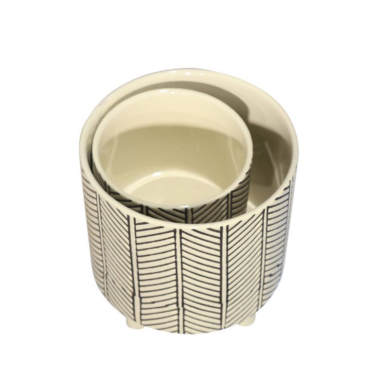 2pc Abstract Footed Planters White - Sagebrook Home