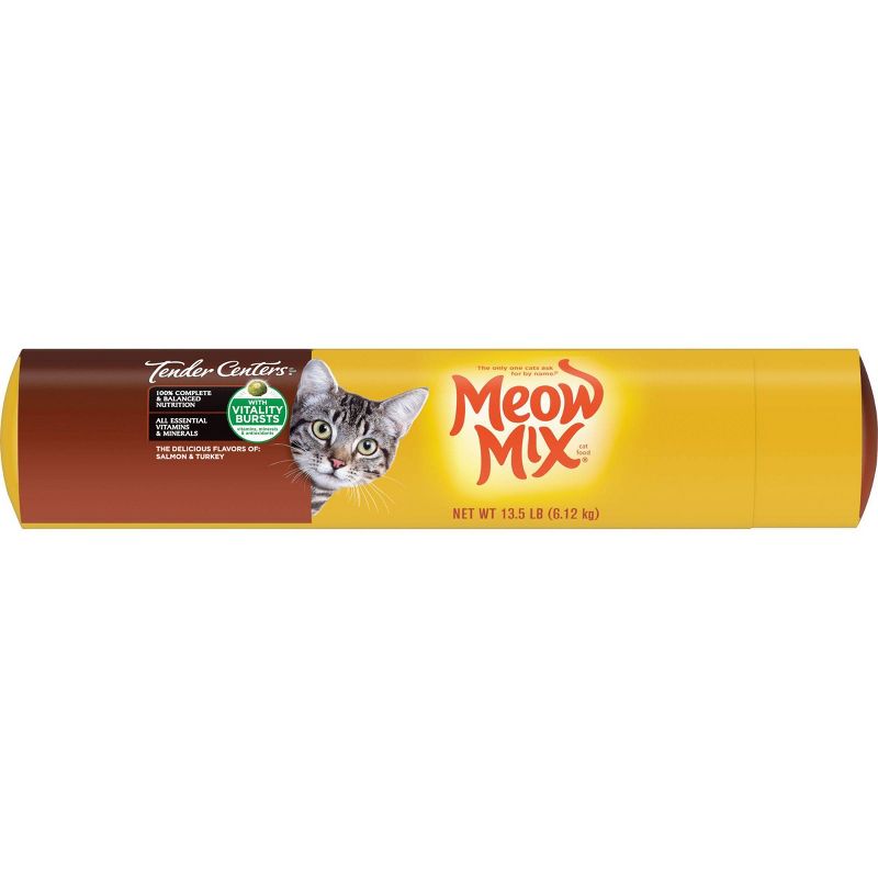 Meow Mix Tender Centers with Flavors of Salmon & Turkey Adult Complete & Balanced Dry Cat Food - 13.5lbs