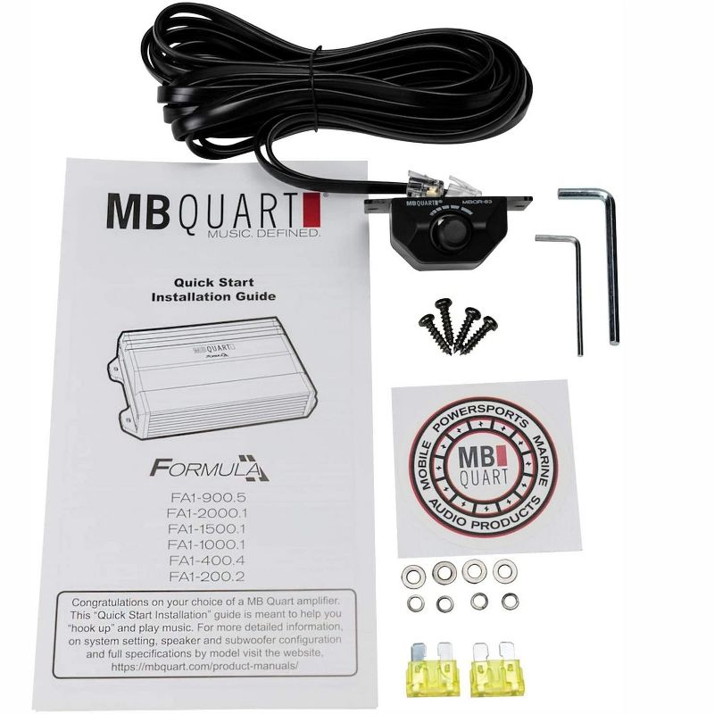 MB Quart FA1-400.4 Formula Class AB 4 Channel 400 Watt Car Audio Amplifier with DC Signal Sense, RCA Inputs, and MOSFET Power Supply, Black
