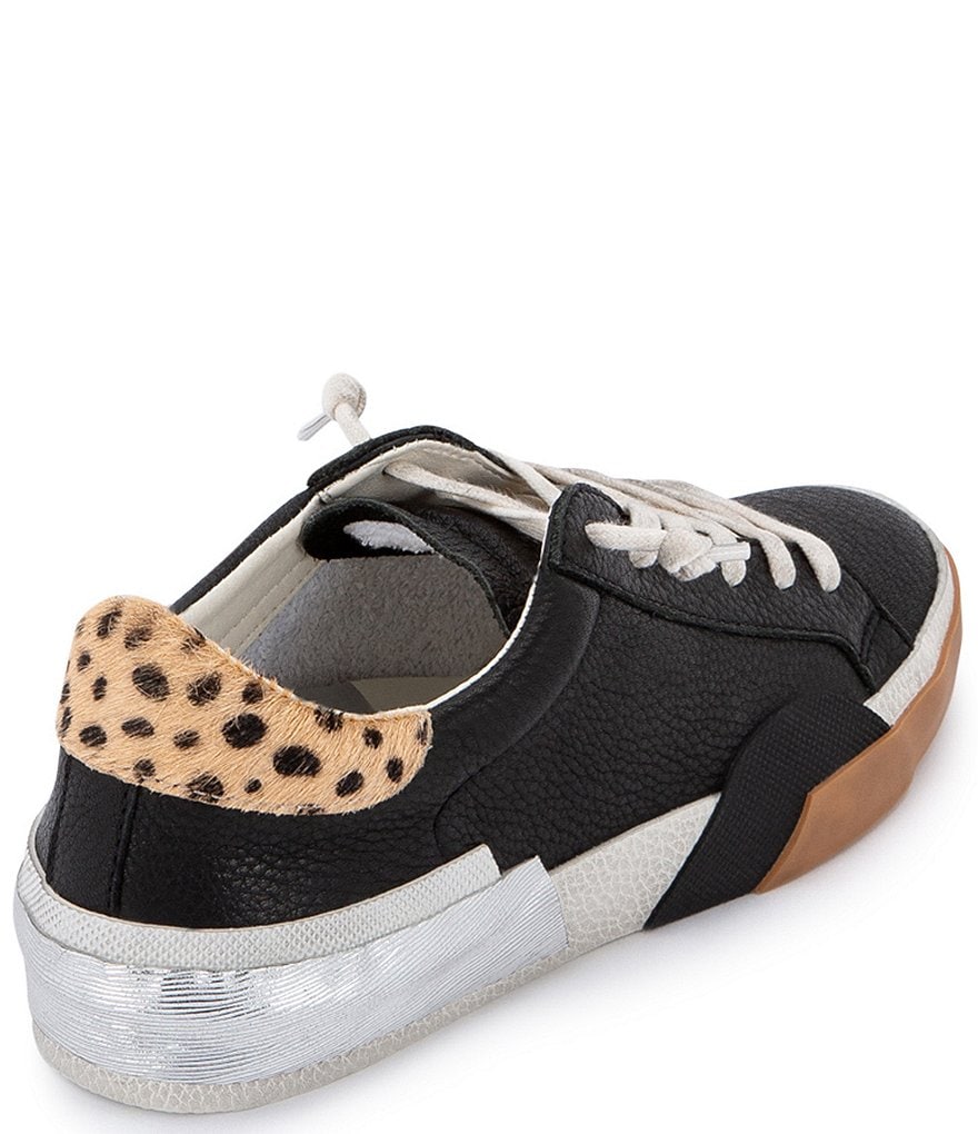 Dolce Vita Zina Leather Leopard Print Calf Hair Accent Sneakers