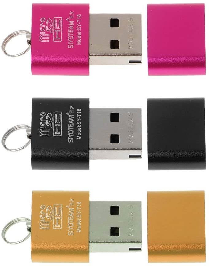yuanhaourty Universal 2 In1 Memory Card Reader Adapter Portable Mini Aluminum Alloy USB 2.0 A Micro SD TF Compatible with Computer