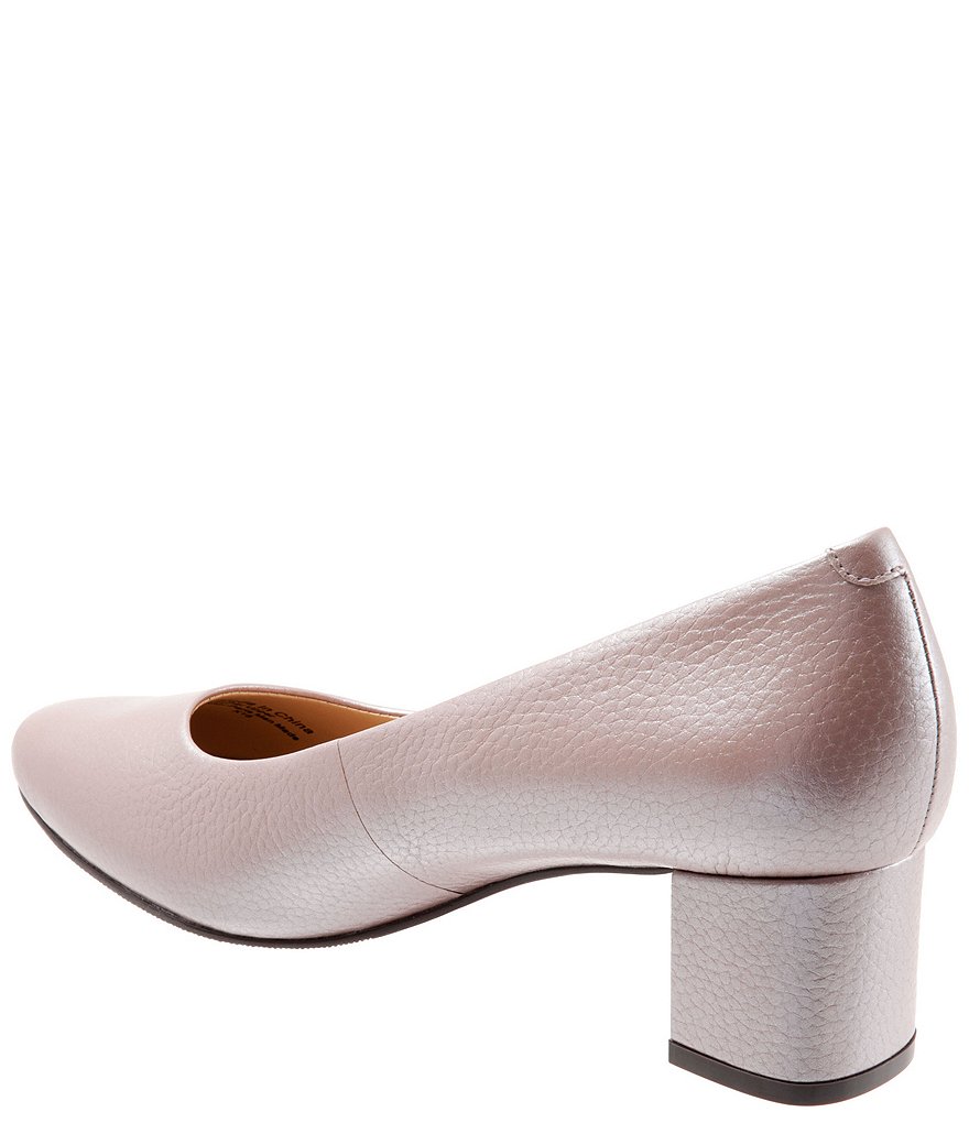 Trotters Kari Pearlized Leather Block-Heel Pumps