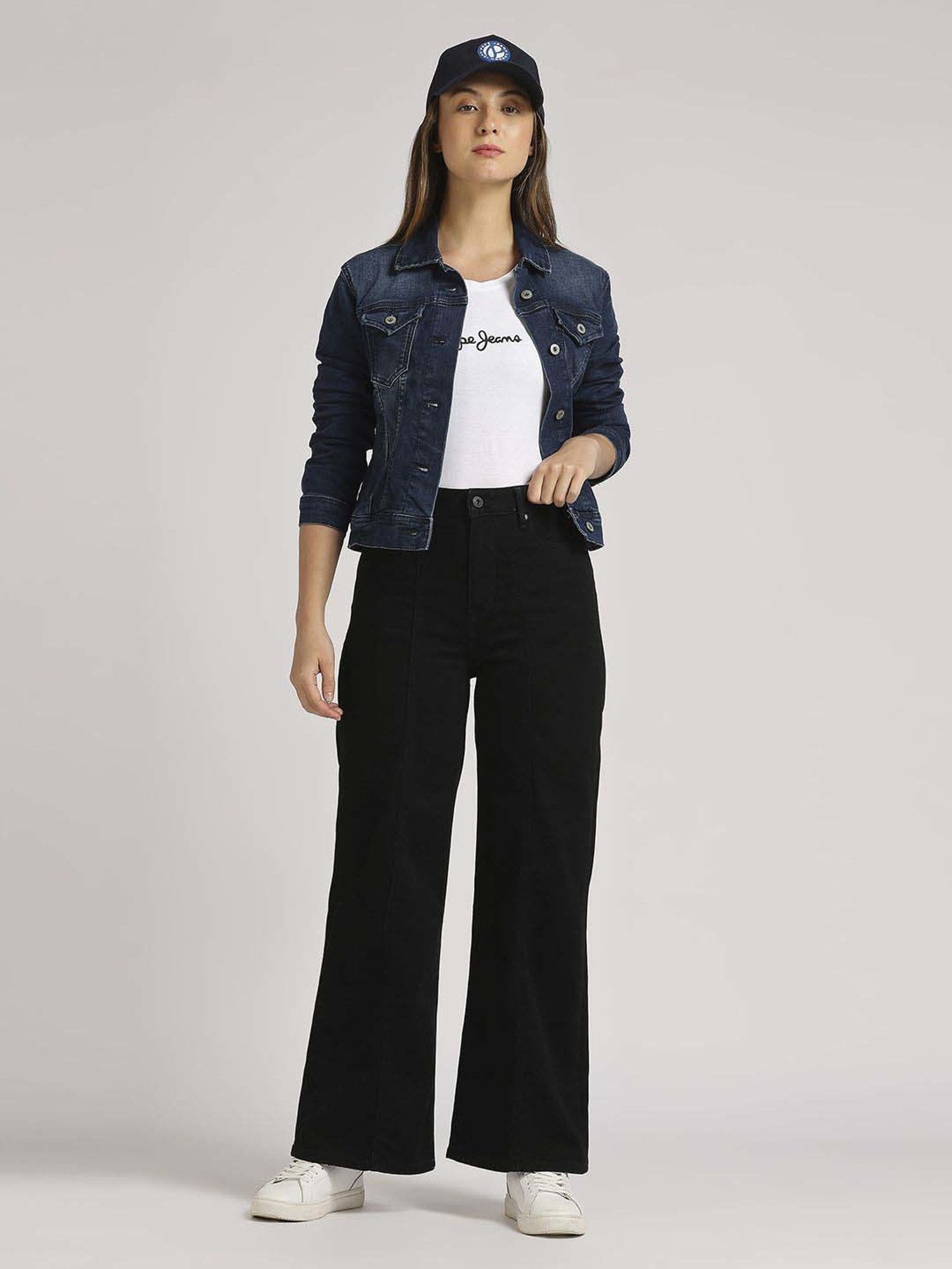 Pepe Jeans Black High Rise Flared Jeans