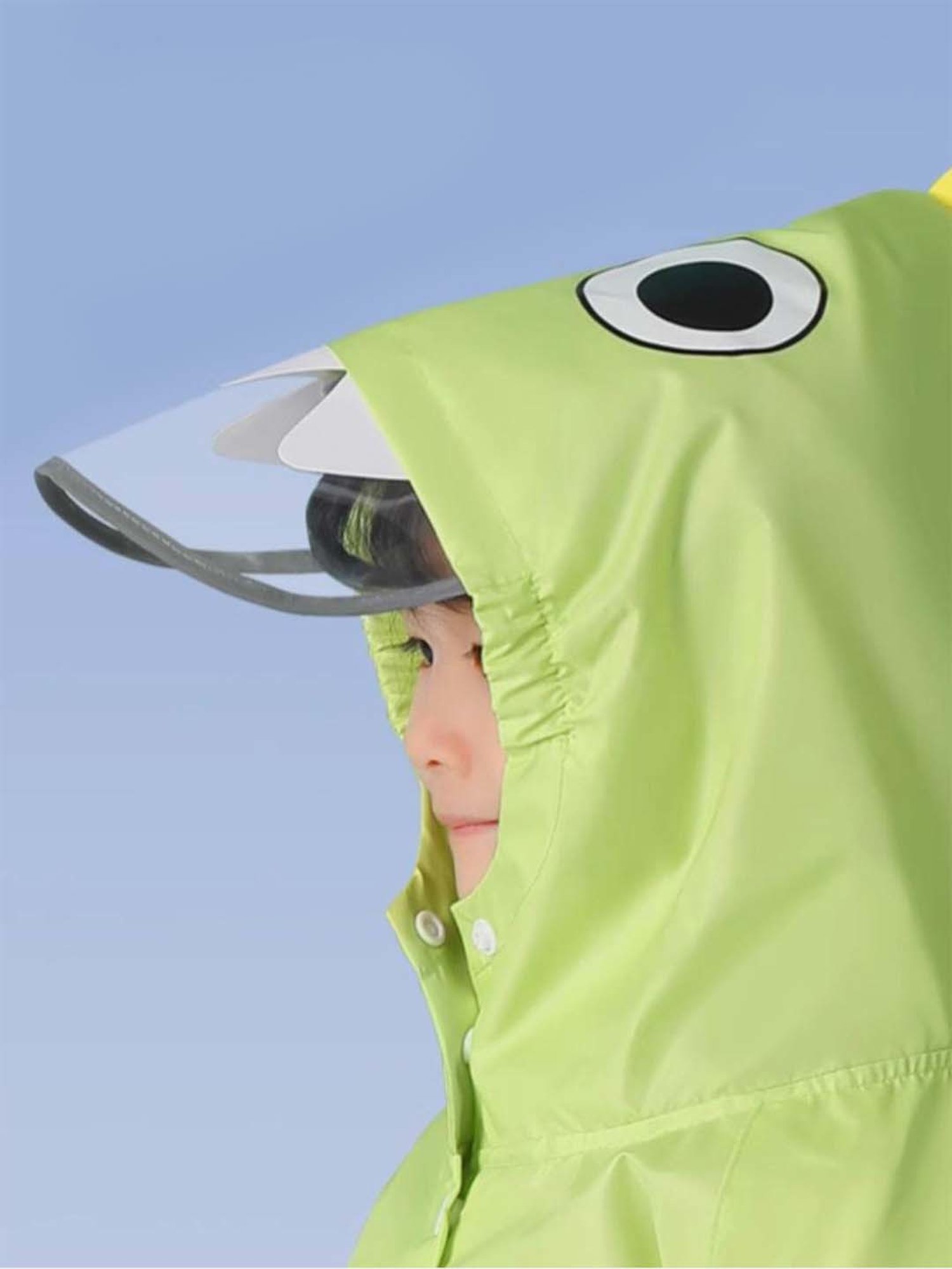 Little Surprise Box Kids Green Printed Full Sleeves Raincoat