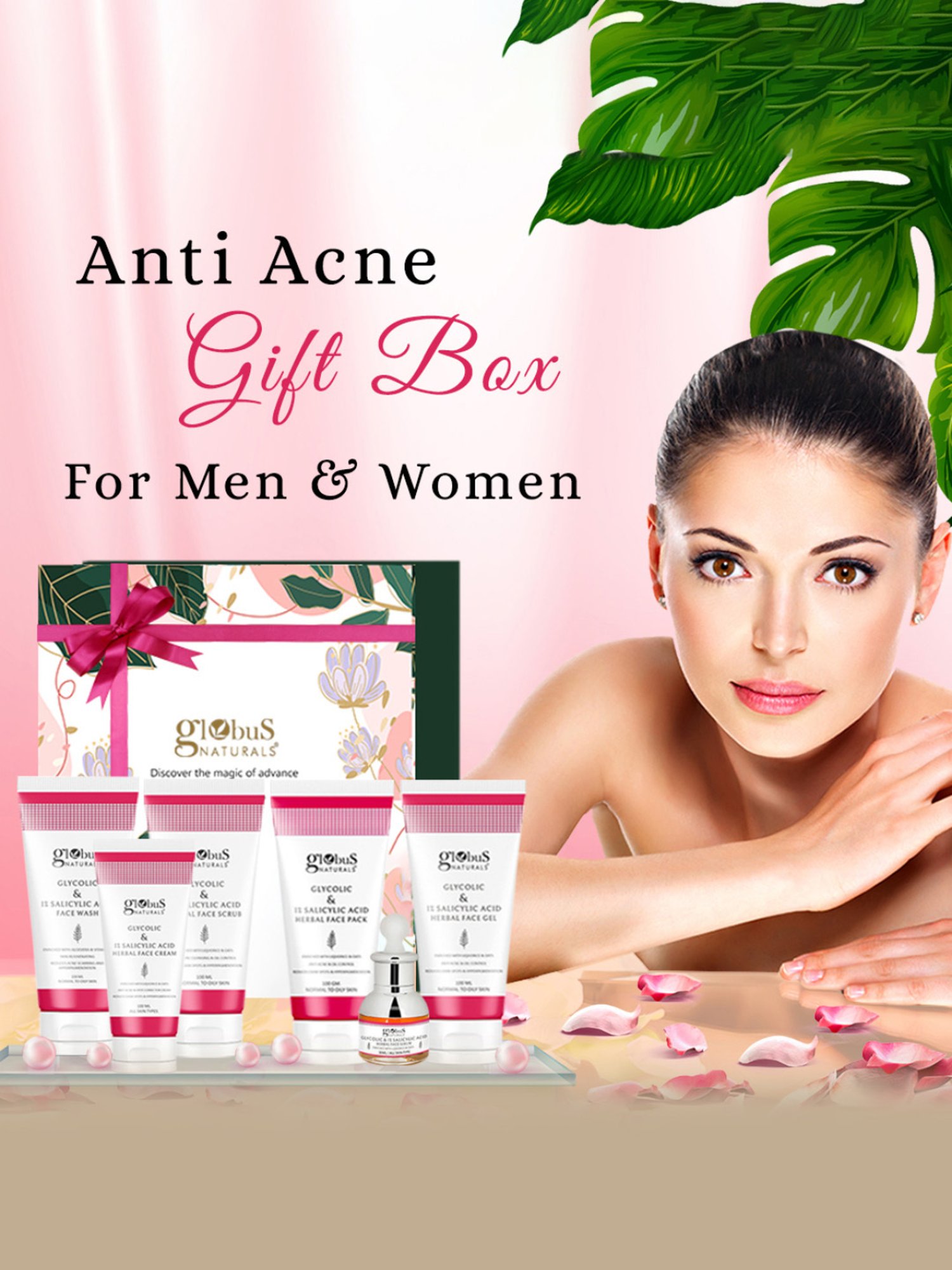 Globus Naturals Glycolic & 1% Salicylic Acid Gift Box - Set of 6