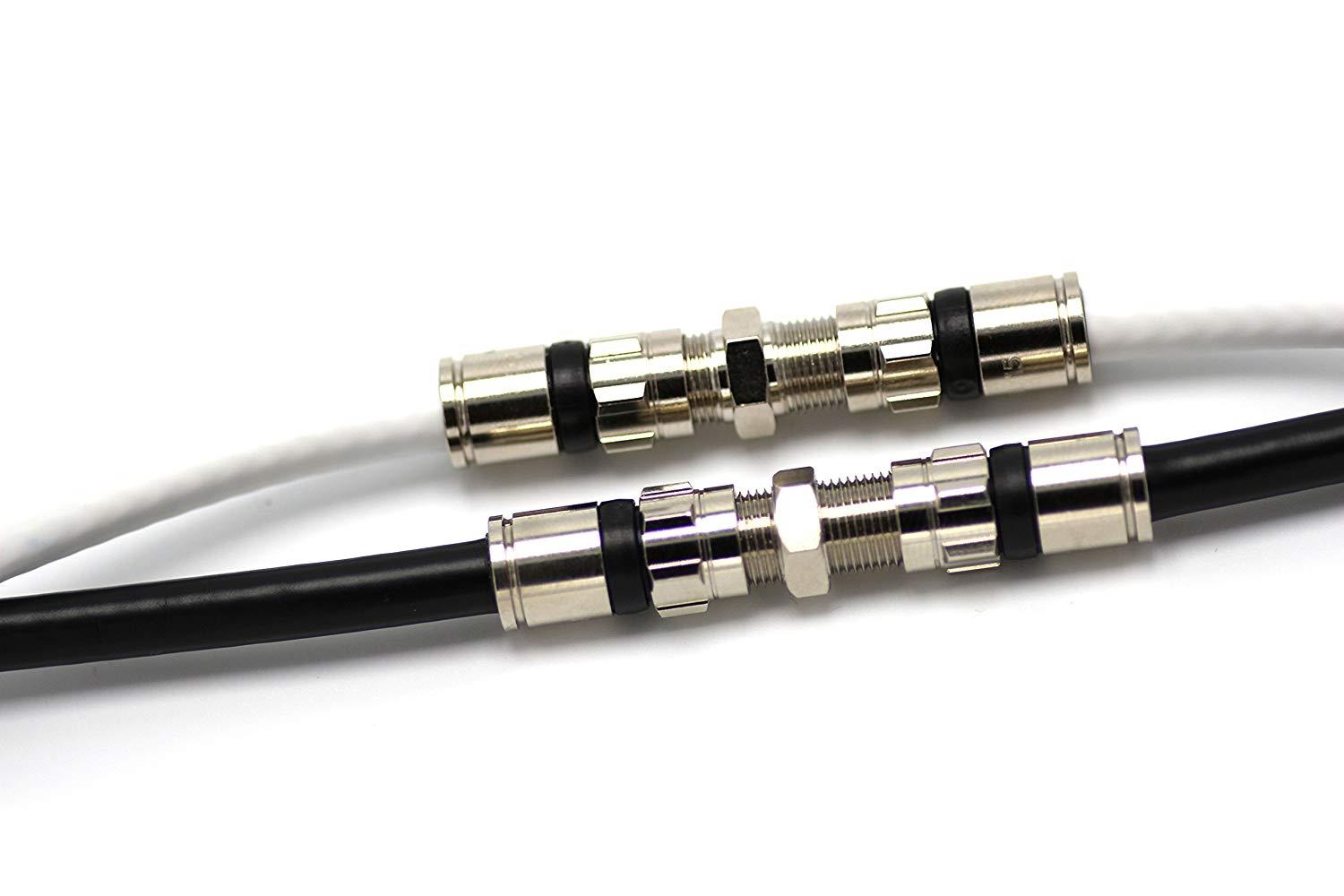 Black 200ft Dual RG6 Coax with High Quality Compression Connectors