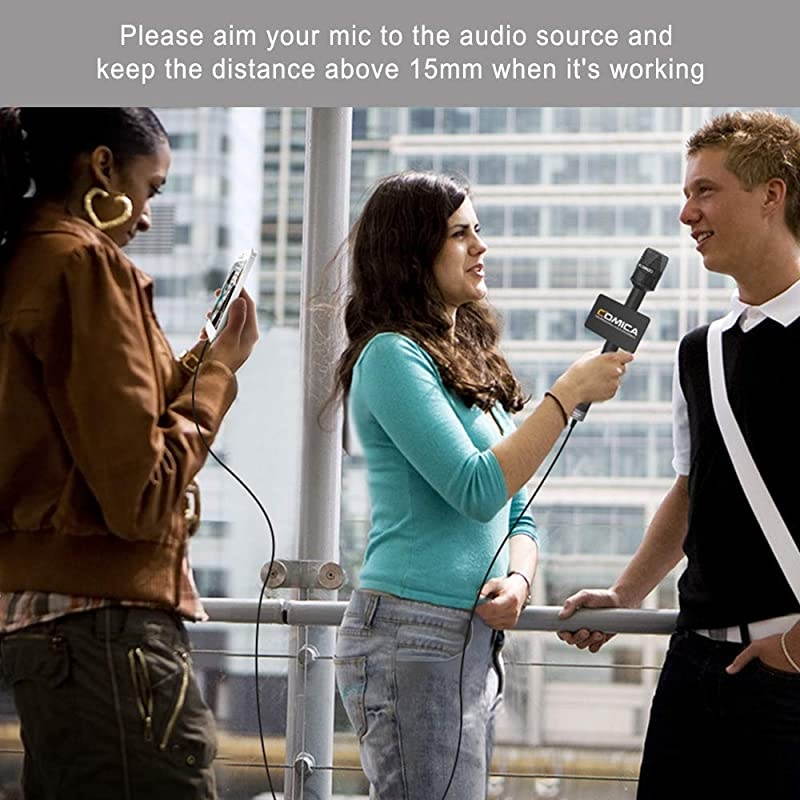 HRM-S Interview Microphone Condenser Cardioid Microphone with 3.5mm TRRS Plug, Reporter Microphone for iPhone Android Smartphone and Laptop, Handheld Mic for Interviews, Reports, Presentation