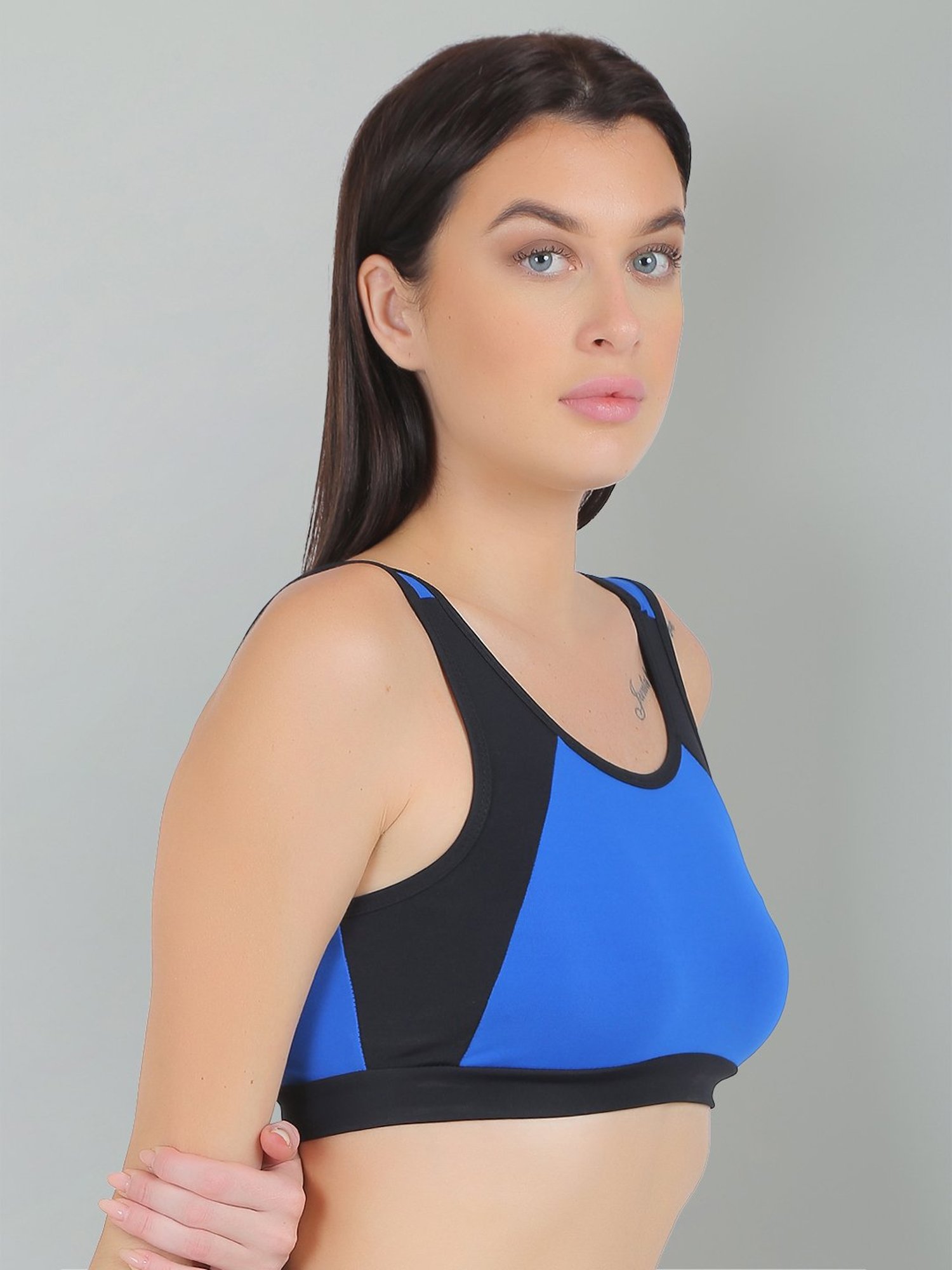 N-Gal Royal Blue & Black Sports Bra