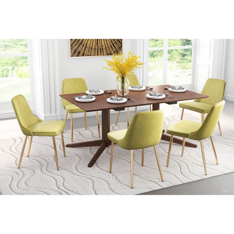 Modern Luxe Dining Chair Green Velvet - ZM Home