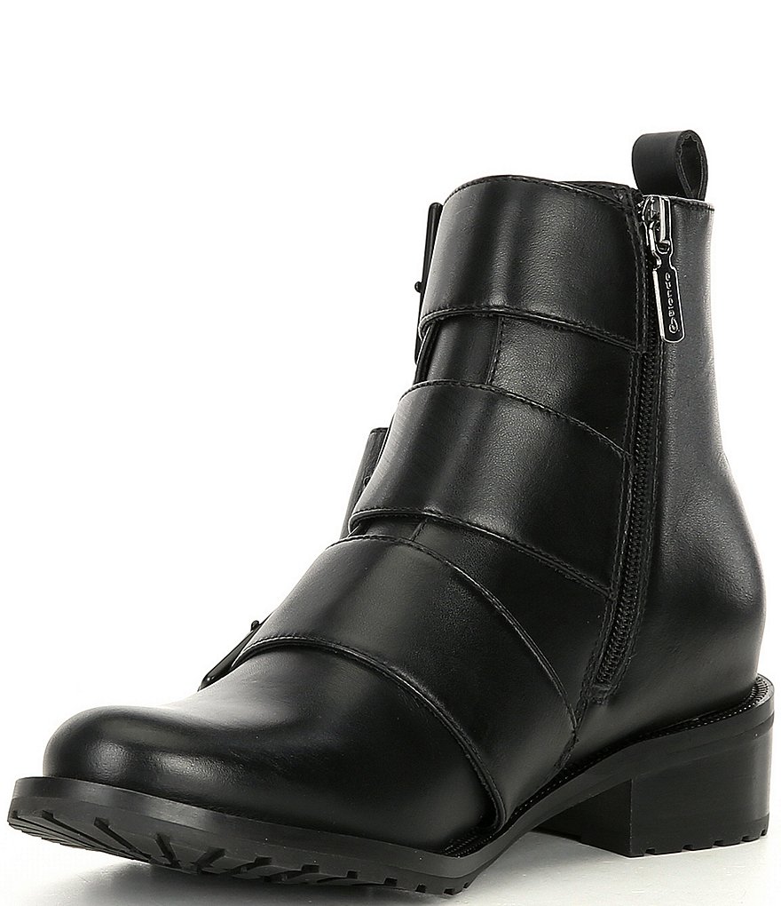 Blondo Vera Leather Waterproof Chain Trim Buckle Detail Combat Boots