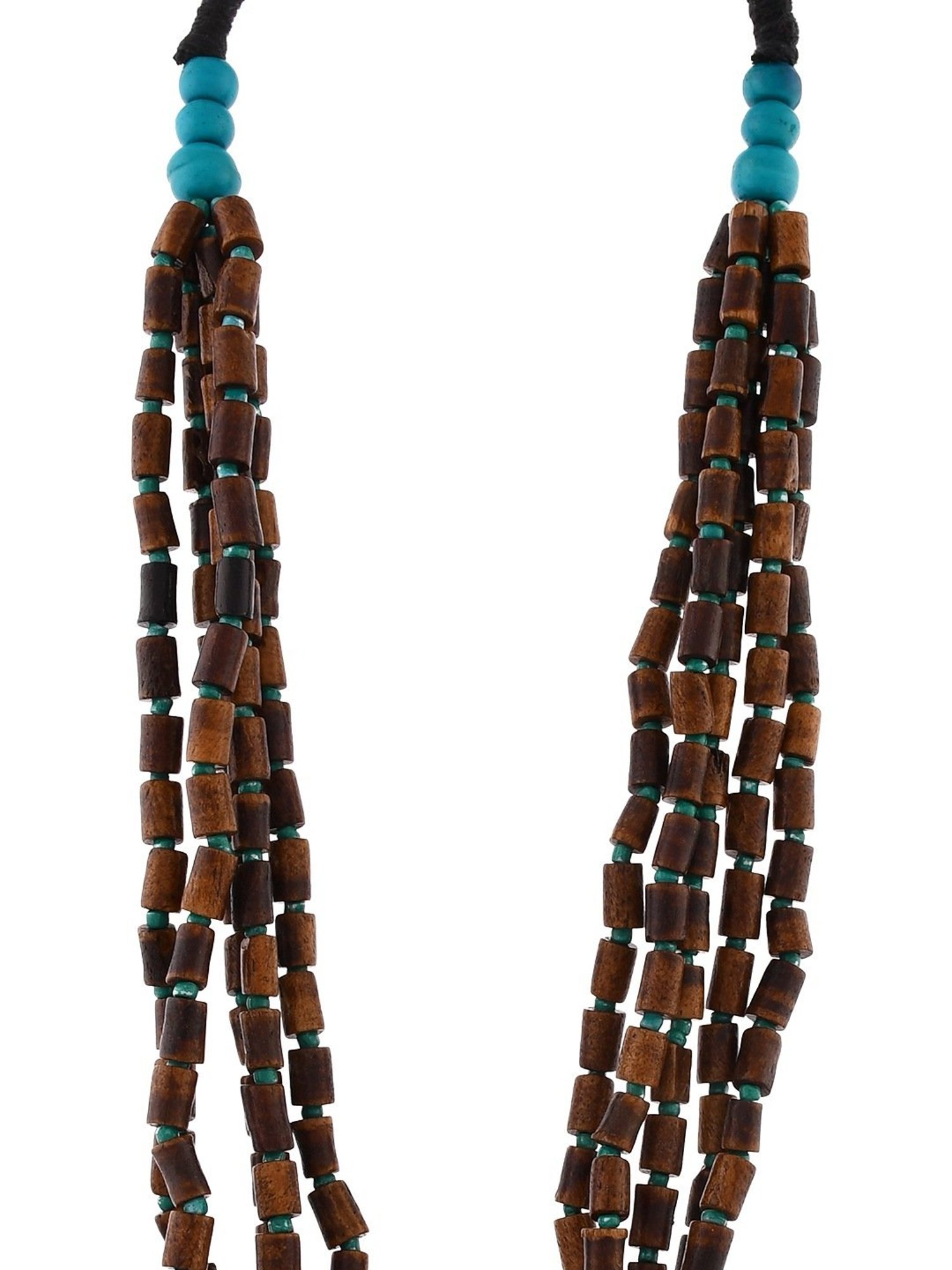 Imli Street Brown Long Beaded Dual Tone Necklace