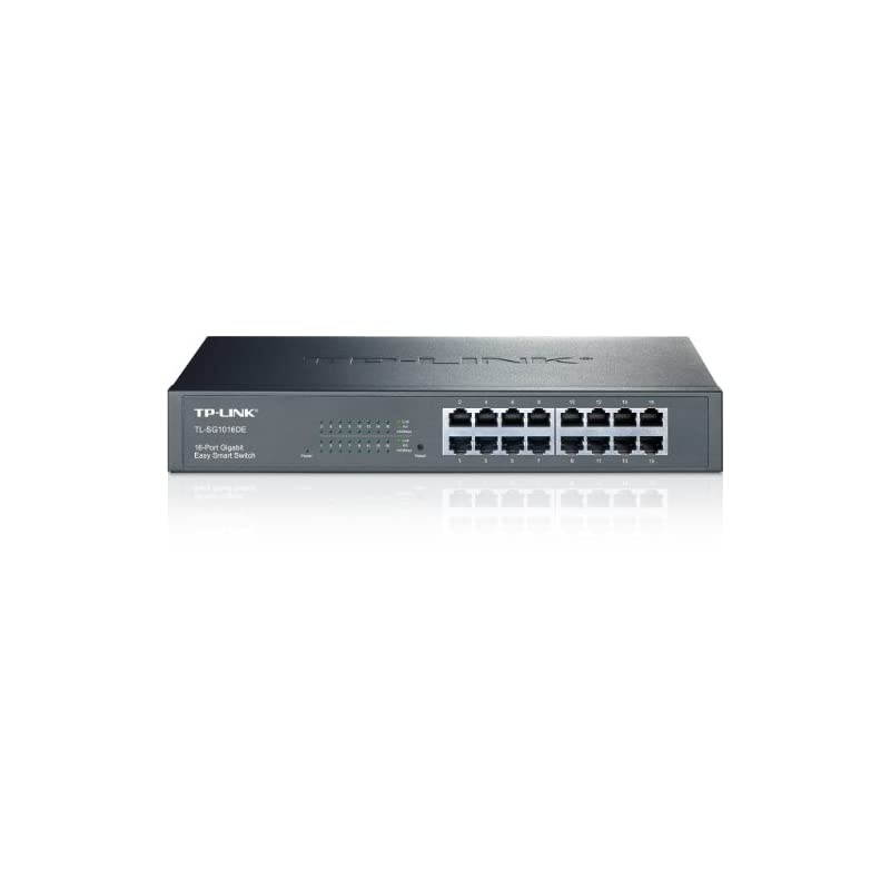 16 Port Gigabit Switch | Easy Smart Managed | Plug & Play | Lifetime Protection | Desktop/Rackmount | Sturdy Metal w/ Shielded Ports | Support QoS, Vlan, IGMP & Link Aggregation (TL-SG1016DE)