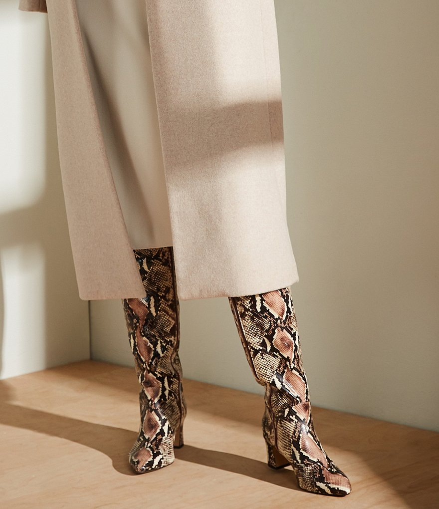 Alex Marie Pamilla Slim Calf Snake Print Tall Shaft Boots