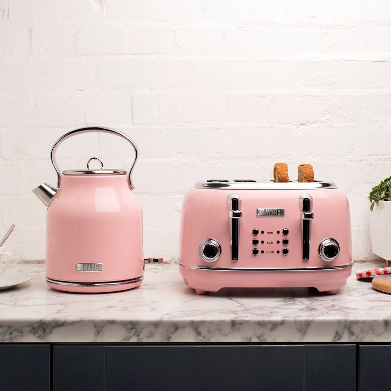 Heritage 1.7 Lt Stainless Steel Electric Kettle with Auto Shut-Off - Pink