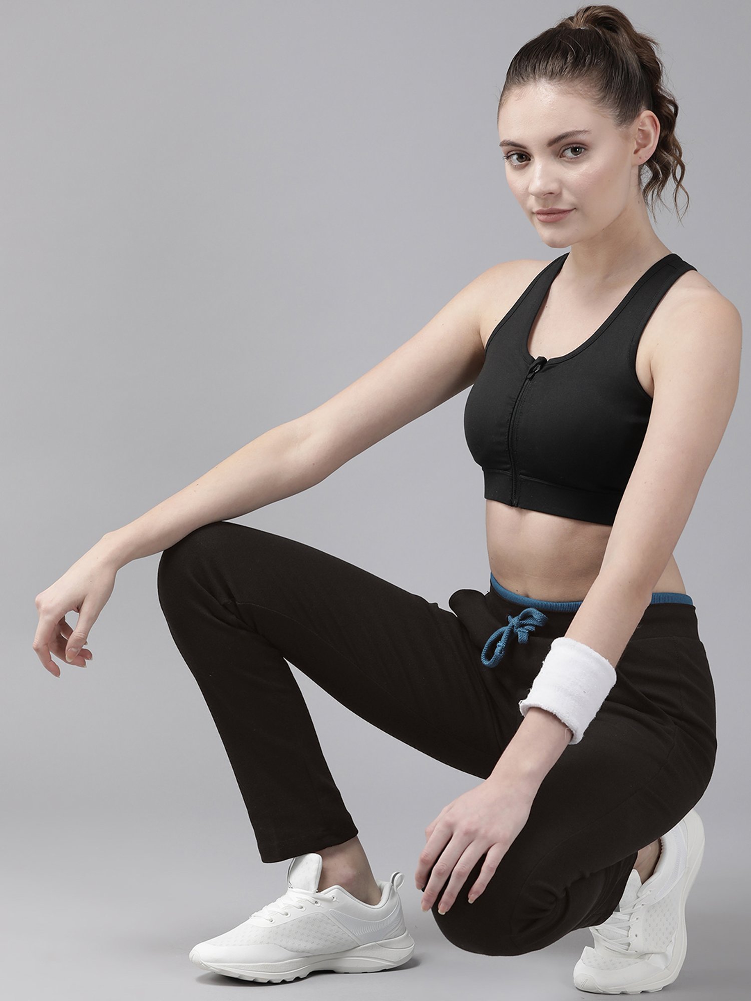 Cayman Black Mid Rise Track Pants