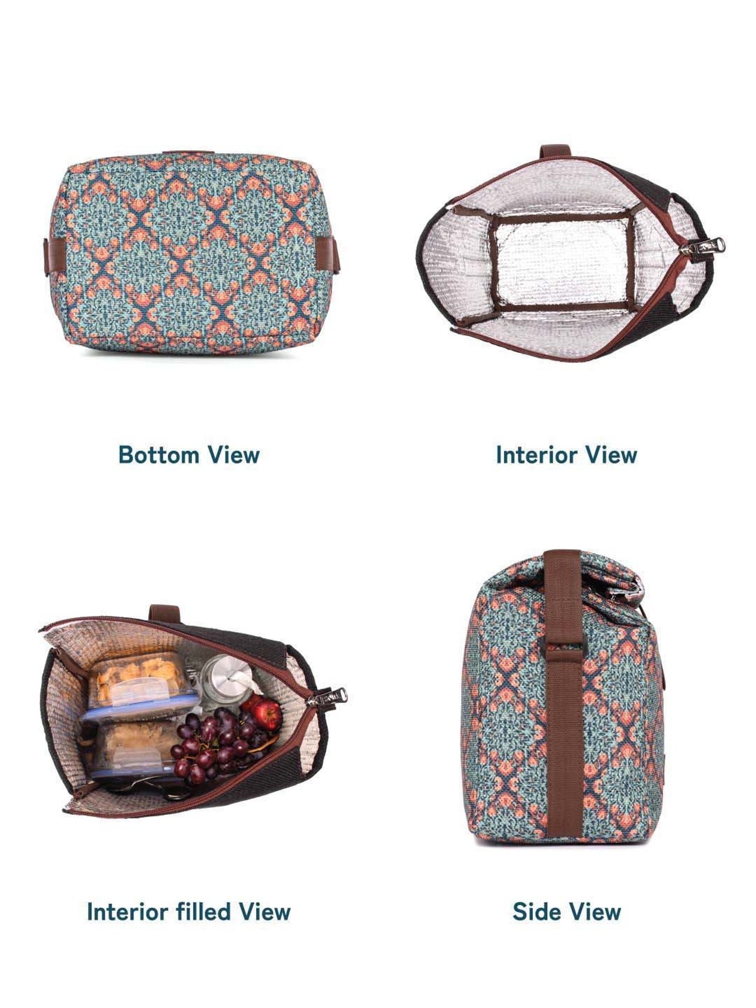 ZOUK Green Printed Handbag