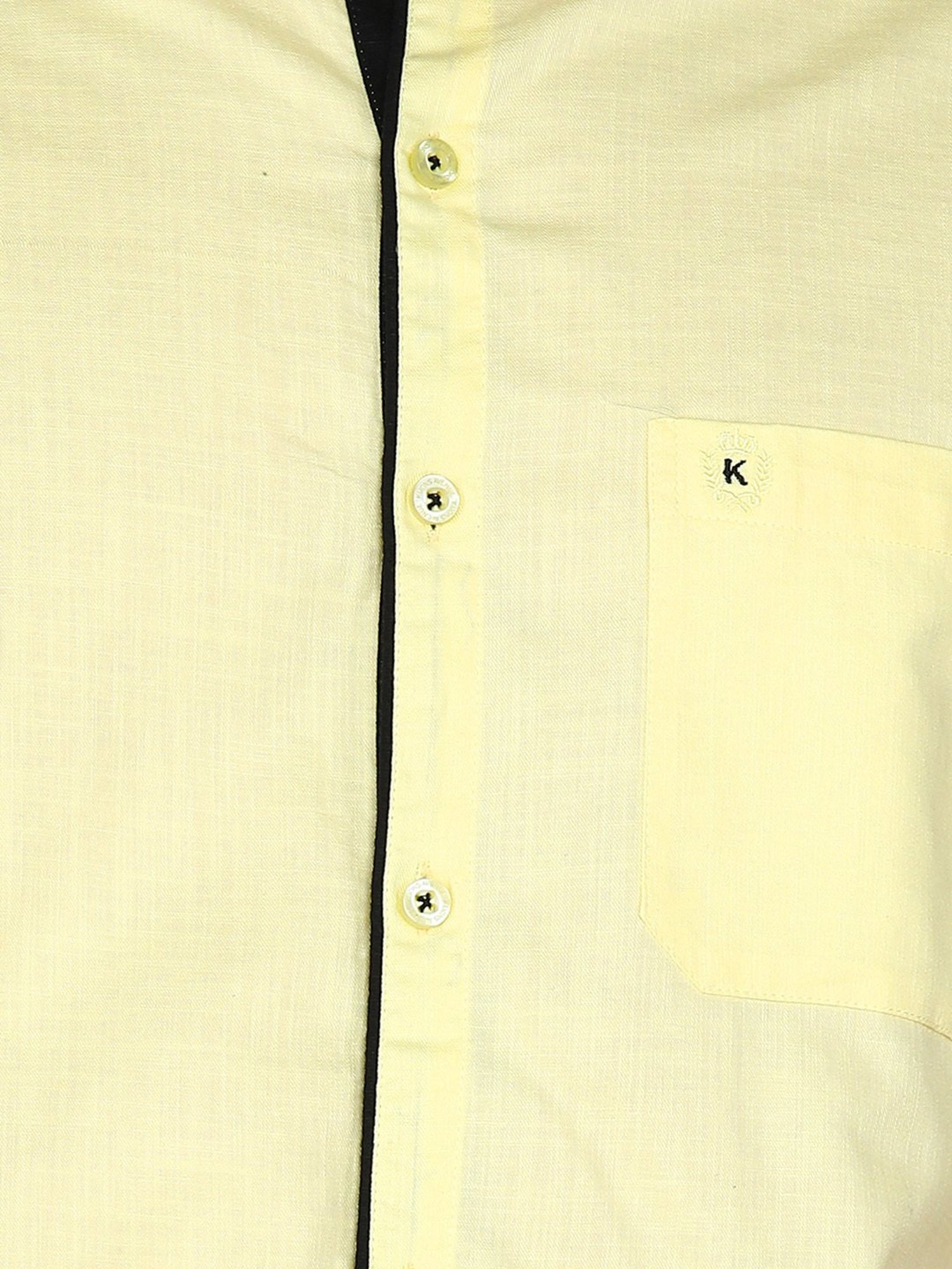Kuons Avenue Lime Yellow Slim Fit Shirt