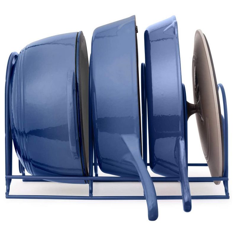 Cuisinel Heavy-Duty Extra-Large 15-Inch Tall 5-Tier Home Pan and Pot Cabinet Storage Organizer Rack, Blue