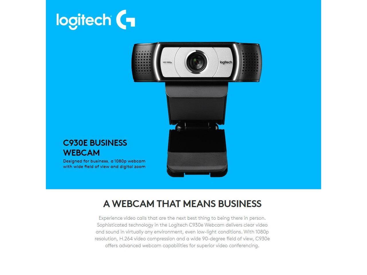 Logitech C930e C930C Webcam 1080P H.264 Video Calling Computer Camera Business Remote Online Teaching Web Cam Clip-on Camera With Mic For Laptop Notebook Monitor