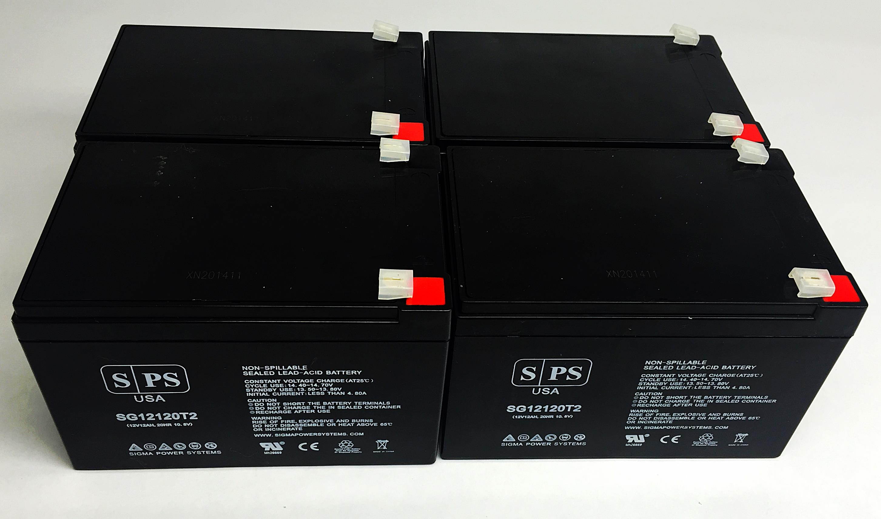 12v 12Ah Tripp Lite BP48V24-2U  UPS Replacement Battery (4 PACK) SPS BRAND