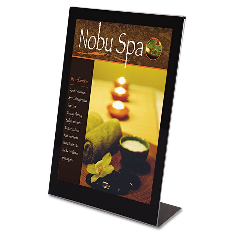 Deflecto Superior Image Black Border Sign Holder Plastic 8-1/ 2 x 11 Black/Clear 69775