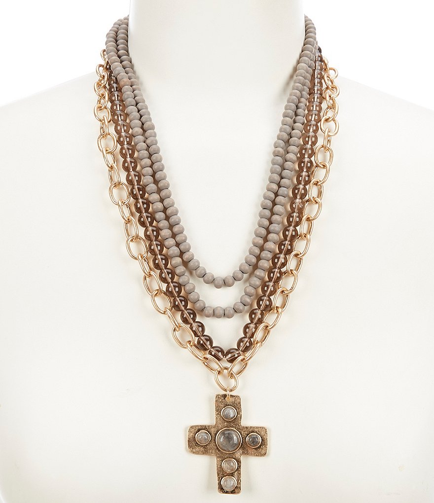 Southern Living Multi Strand Cross Necklace