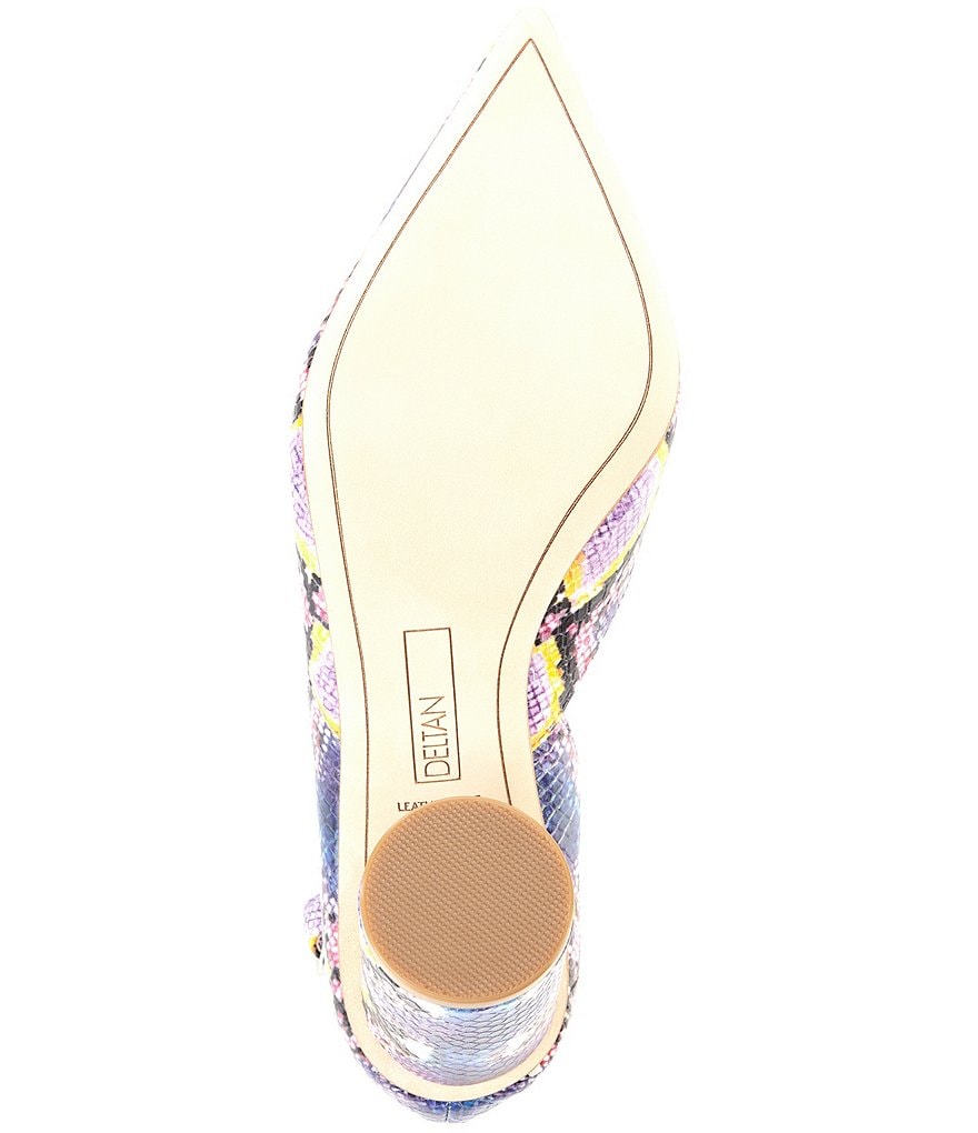 Deltan Jami Snake Print Ankle Strap Pumps