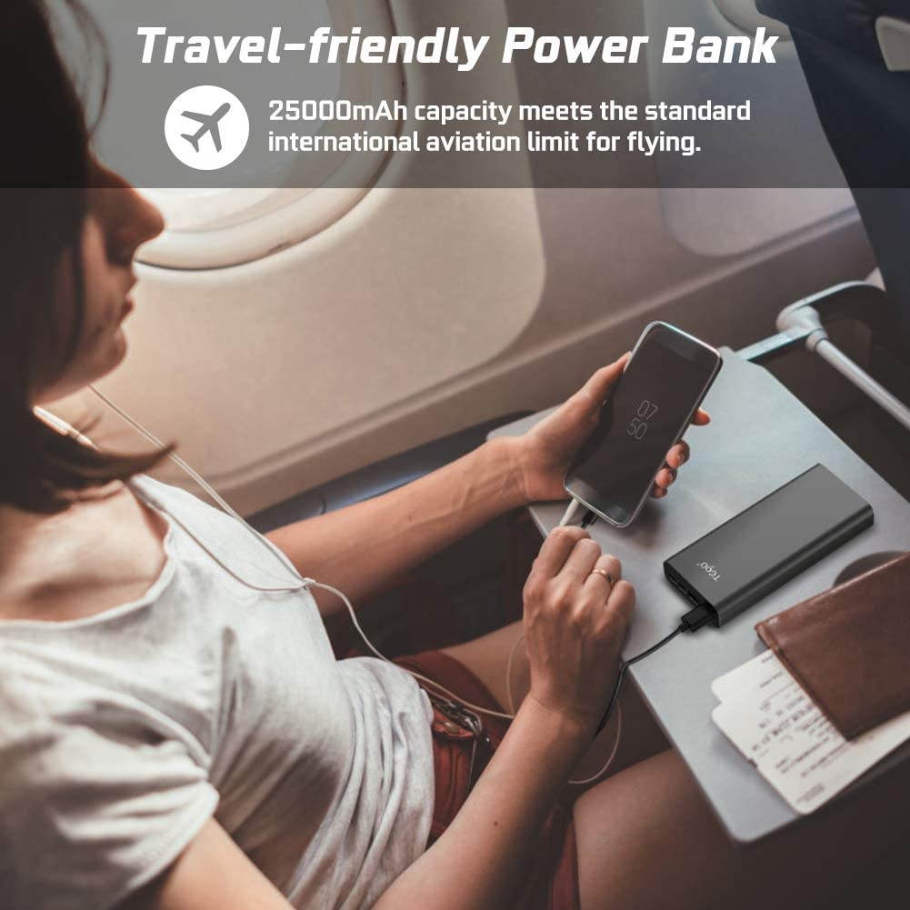 Power Bank Portable Charger 25000mAh Battery Backup for Cell Phones Ultra Compact Portable Phone Charger with Dual Output &USB-C Input External Battery Pack Compatible with iPhone Samsung Smartphones