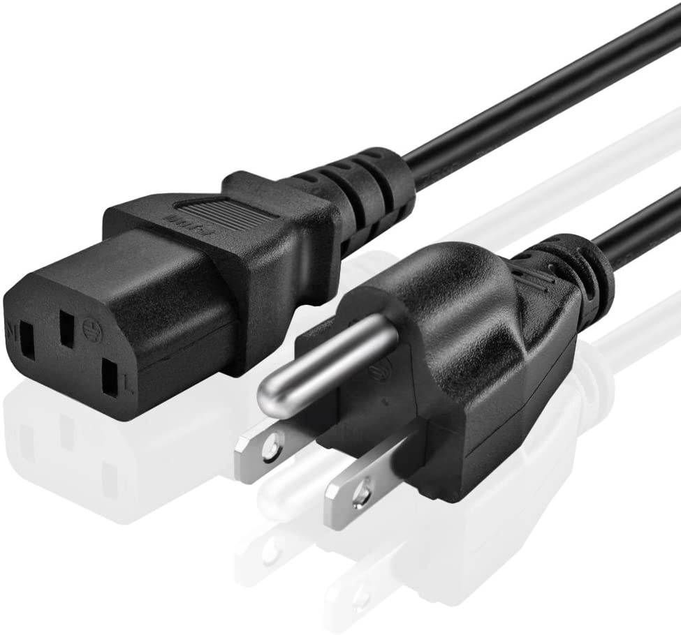 TNP Universal Power Cord (25 Feet) - NEMA 5-15P to IEC320C13 Power Cable Wire Connector Socket Plug Jack - Black