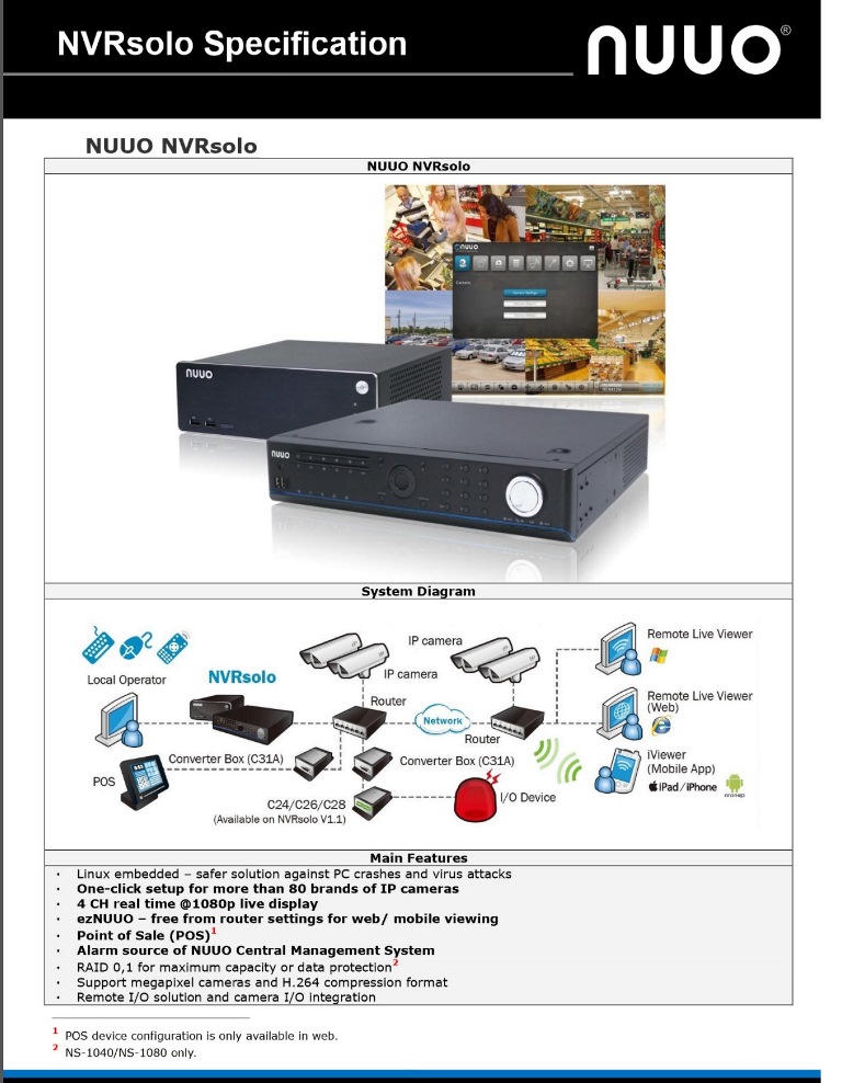 NUUO NS-1160 16-Channel Standalone Network Video Recorder (NVR)  with Two 4TB HDD Built-In