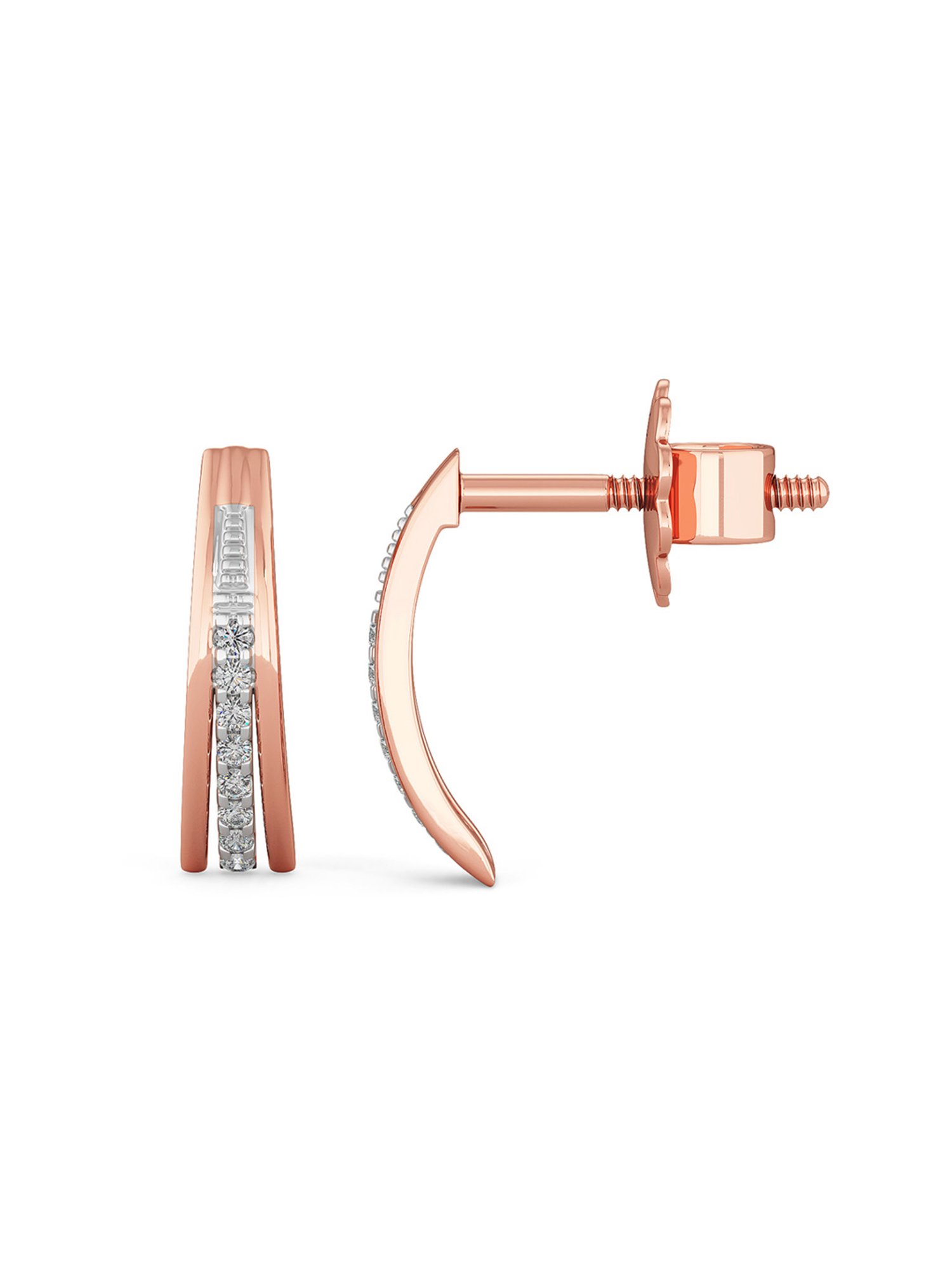 Joyalukkas 18k Rose Gold & Diamond Hoop Earrings