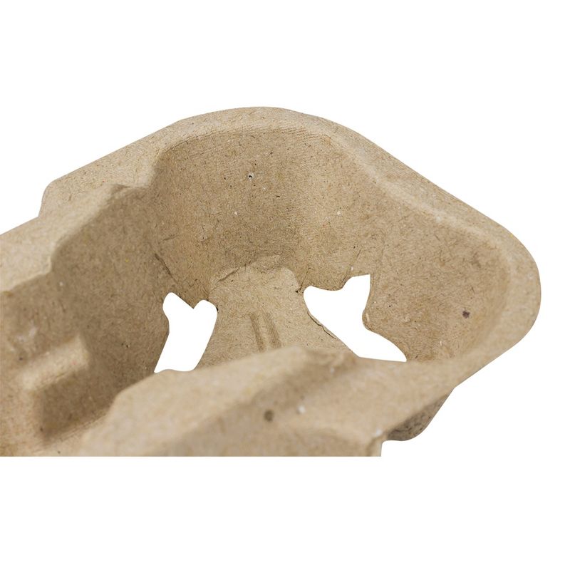 Karat Bulk Order 2 Cup Disposable Molded Fiber Holder Carrier Tray for Carrying 8 to 24 Ounce Togo Beverages, Brown (1,200 Pack)