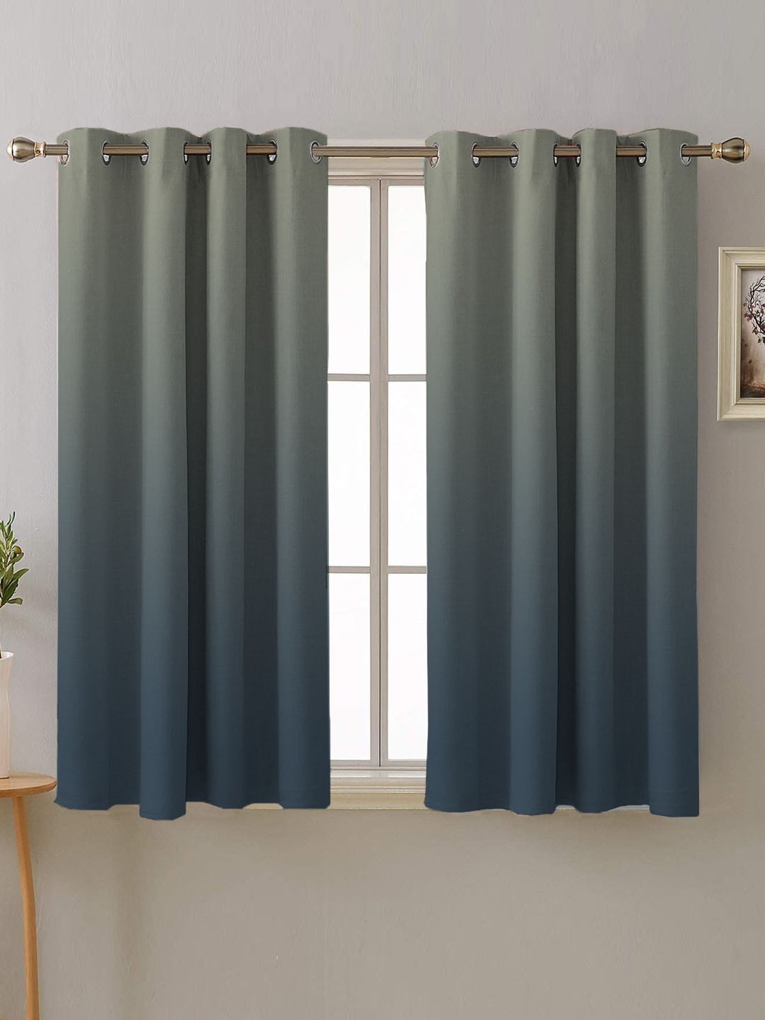 SPACES DRAPE STORY Boho Indigo Blue Polyester 5 ft Room Darkening Window Curtains - Set of 2