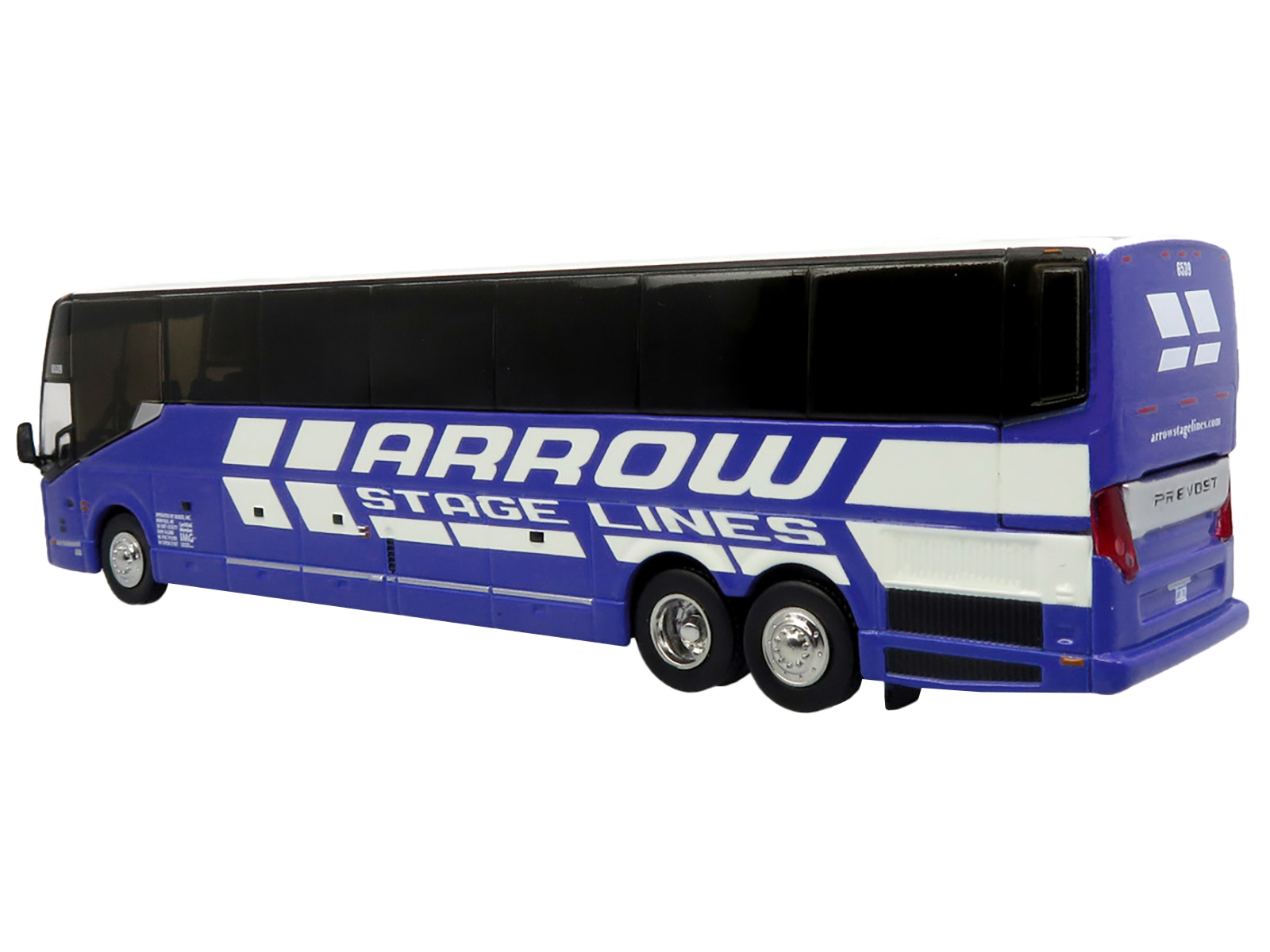 Prevost H3-45 Coach Bus "Arrow Stage Lines" Blue with White Graphics Limited Edition 1/87 (HO) Diecast Model by Iconic Replicas
