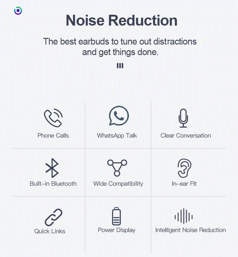 i10 TWS Bluetooth V5.0 Binaural Earbuds Stereo In-ear Earphone With Charging base- WHITE