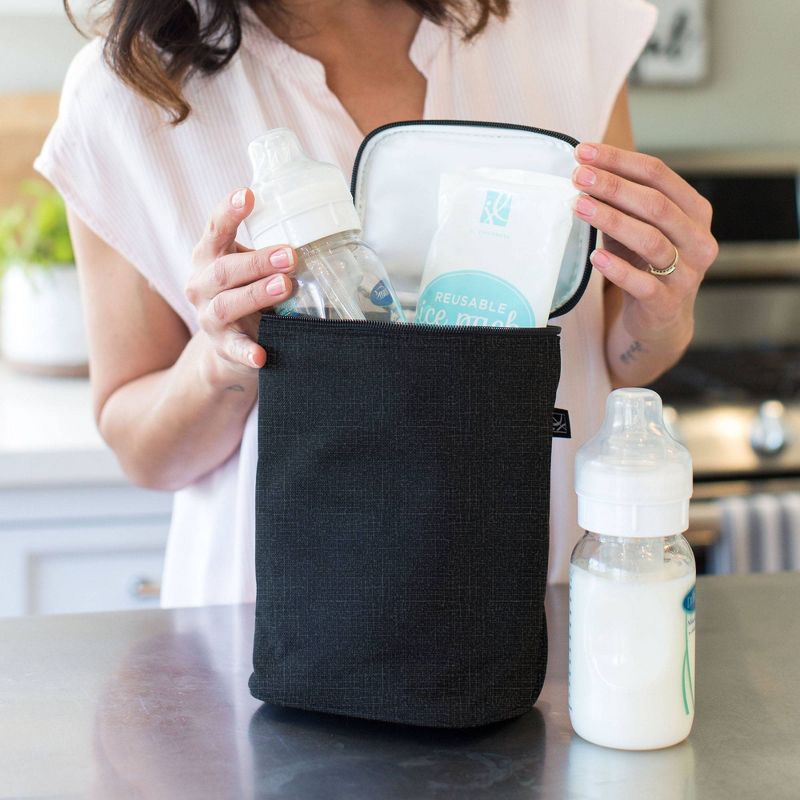 J.L. Childress Two Cool Double Bottle Bag Black Crosshatch 24qt