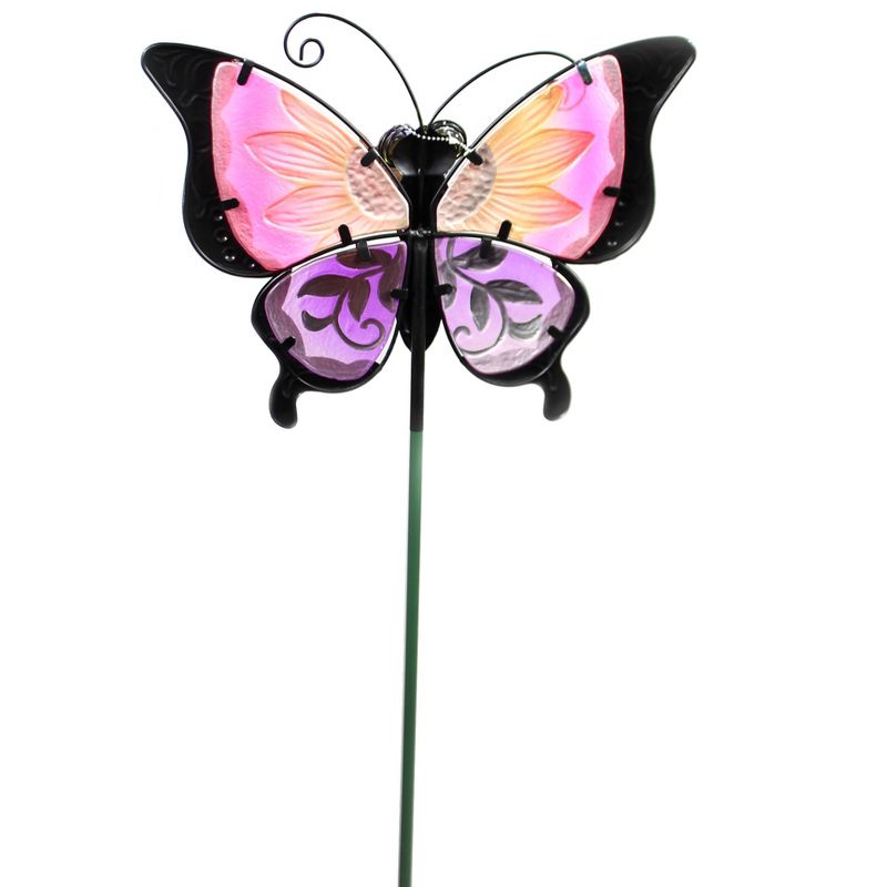 Home & Garden 31.0" Purple Floral Butterfly Stake Spring Yard Decor Regal Art & Gift  -  Decorative Garden Stakes