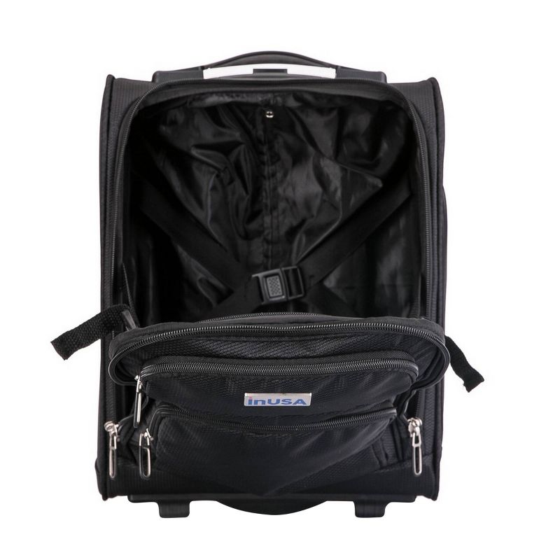InUSA 15" Wheeled Underseat Ultra-Light Carry On Suitcase- Black