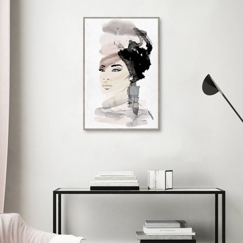 24" x 36" She Likes Water by Nikki Chu Framed Canvas Art Print - Masterpiece Art Gallery