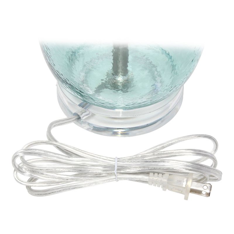 Glass Table Lamp with White Drum Shade Blue - Lalia Home