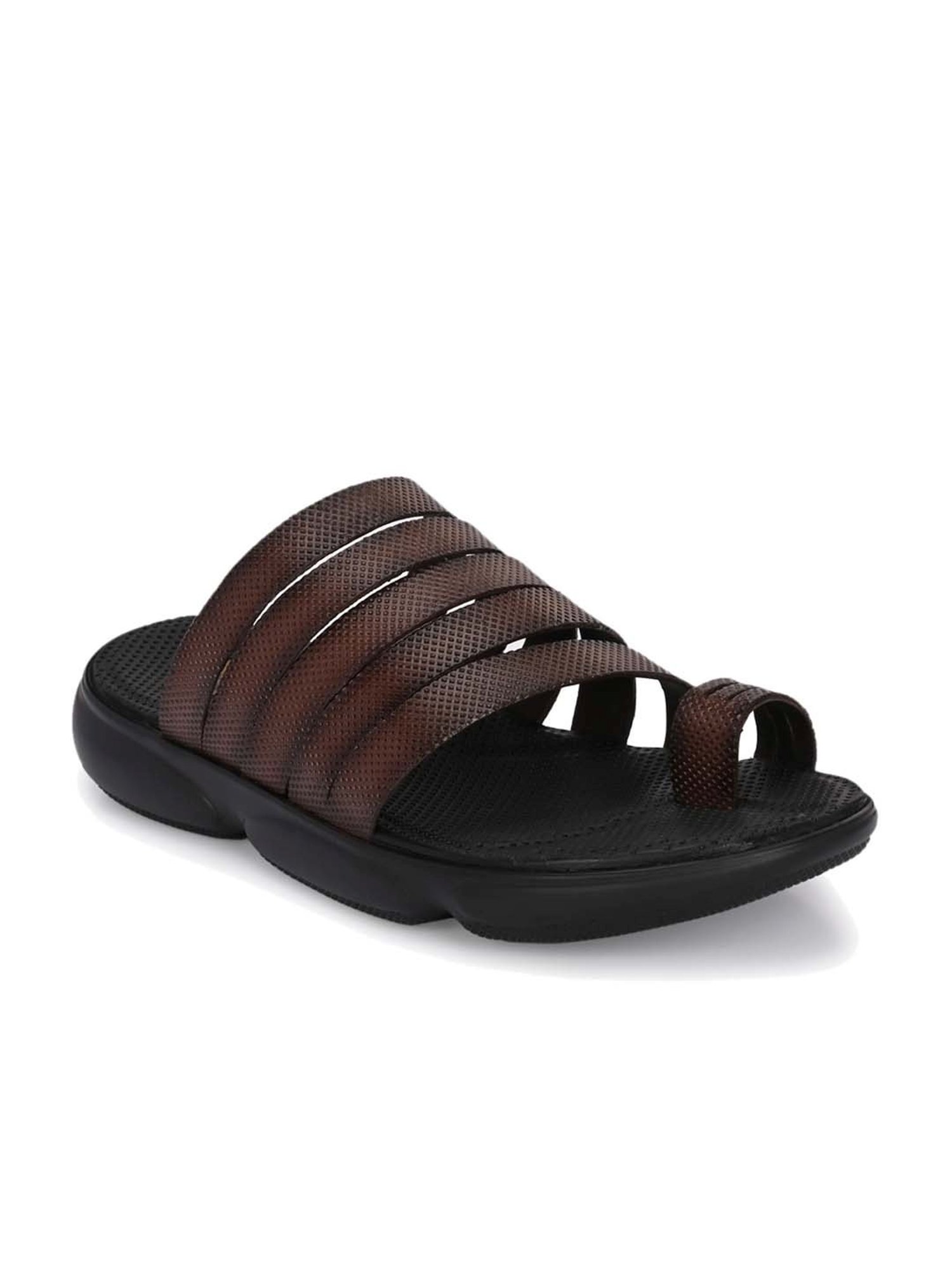 Hitz Men's Brown Toe Ring Sandals