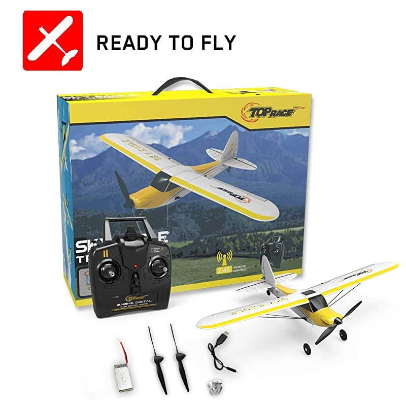 RC Plane 4 Channel Remote Control Airplane Ready to Fly RC Planes for Adults, Stunt Flying Upside Down, Easy & Ready to Fly, Great Gift Toy for Adults or Advanced Kids TR-C385