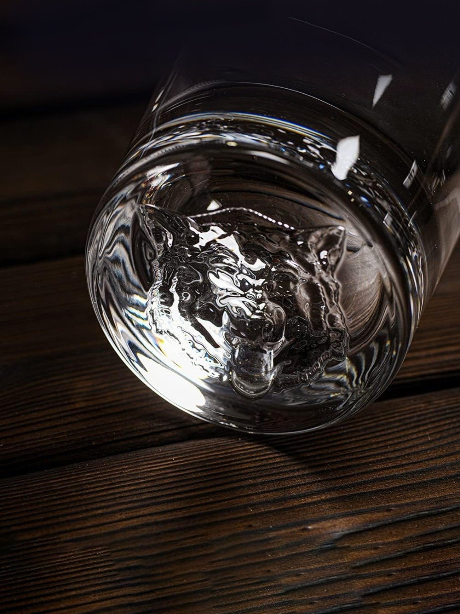 Melbify Wolf Transparent Whiskey Glass 300ml - Set of 2