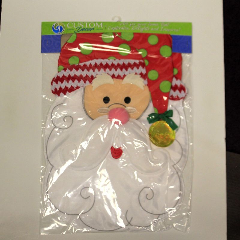 Home & Garden 18.0" Santa Applique Flag Double Sided Custom Decor  -  Flags