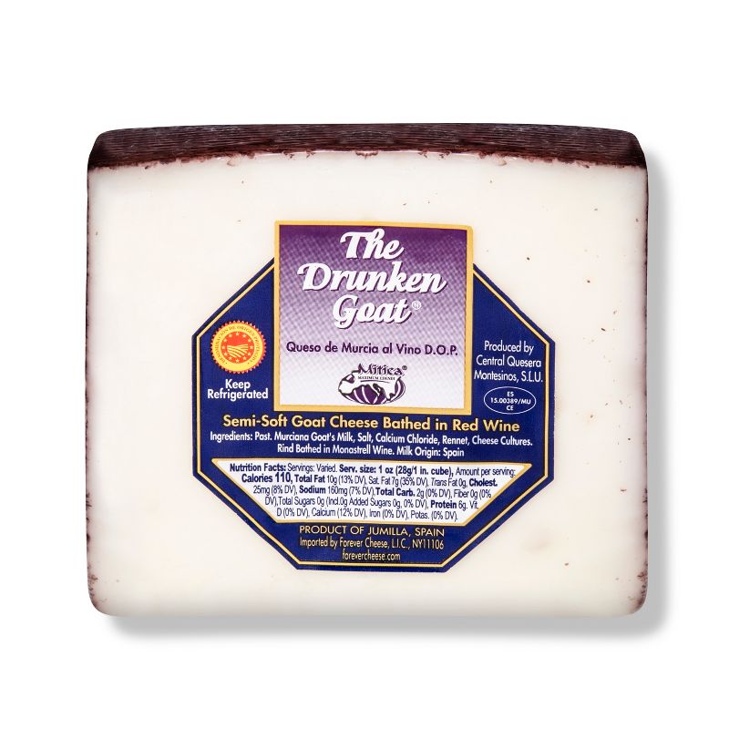 The Drunken Goat Semi Soft Goat Cheese Bathed in Red Wine - 6oz