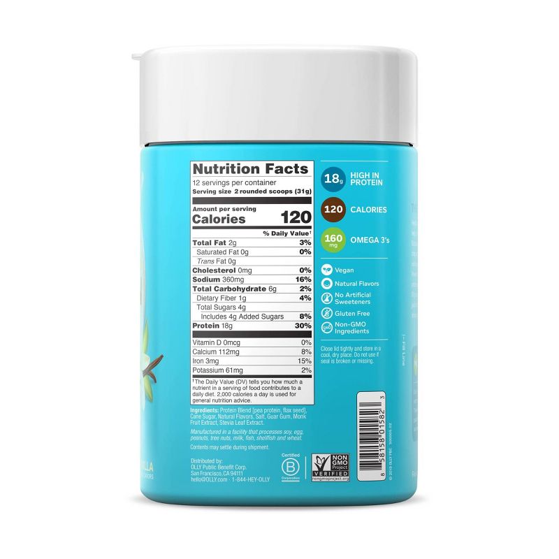 OLLY Plant Powered Vegan Protein Mix - Vanilla - 13oz